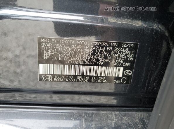 JTHCZ1BL3KA011991 2019 LEXUS GS Blue Вид наклейки з VIN-кодом