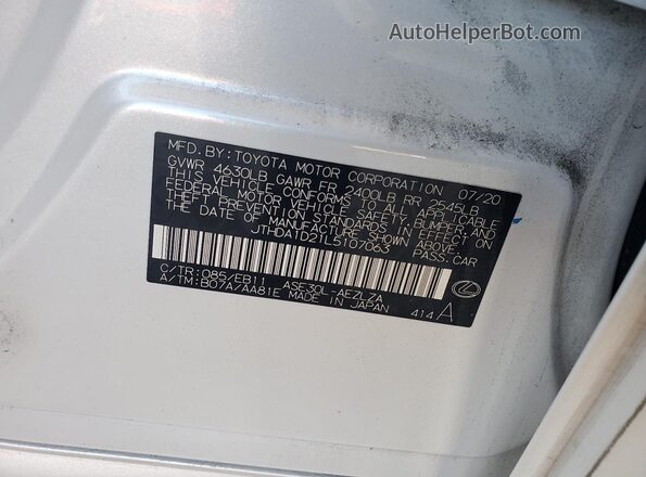 JTHDA1D21L5107063 2020 LEXUS IS White Engine compartment view