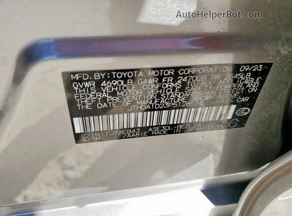 JTHDA1D23P5128518 2023 LEXUS IS Gray VIN sticker view
