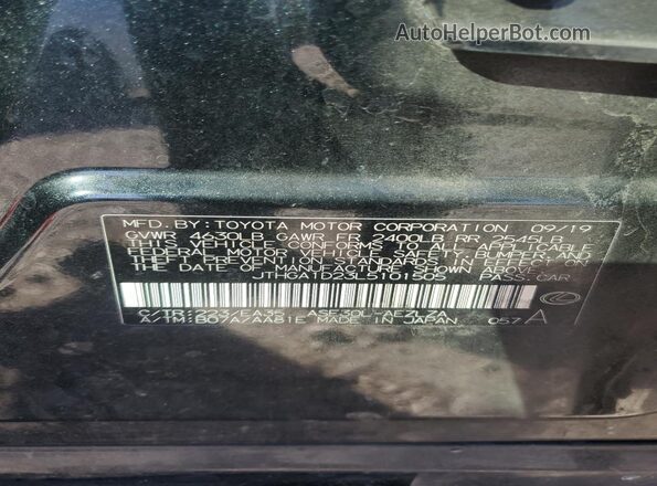 JTHGA1D23L5101505 2020 LEXUS IS Black Вид підкапотного простору