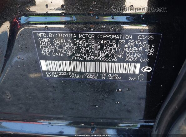 JTHGZ1B20S5086696 2025 LEXUS IS 350 Черный Вид подкапотного пространства