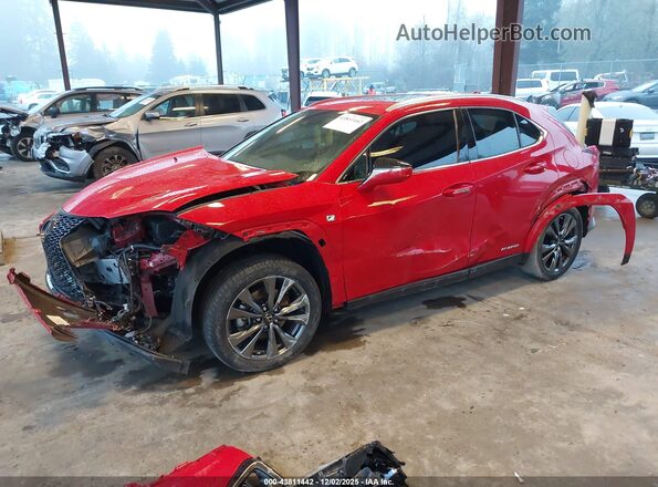 JTHR9JBH8N2062729 2022 LEXUS UX 250H Red Առջևի ձախ երեք քառորդ տեսարան