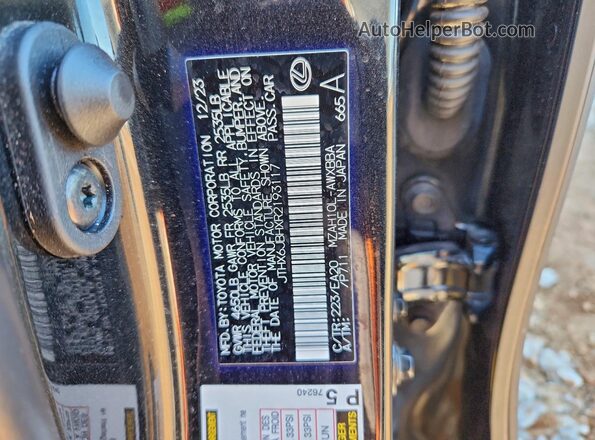 JTHX6JBHXR2193117 2024 LEXUS UX Черный Вид наклейки с VIN-кодом