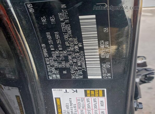 JTJAAAAB3SA031616 2025 LEXUS RZ Black VIN კოდის სტიკერის ხედი