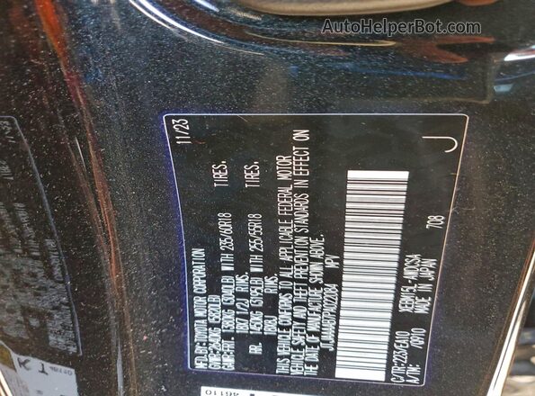 JTJAAAAB7PA022084 2023 LEXUS RZ Black VIN კოდის სტიკერის ხედი