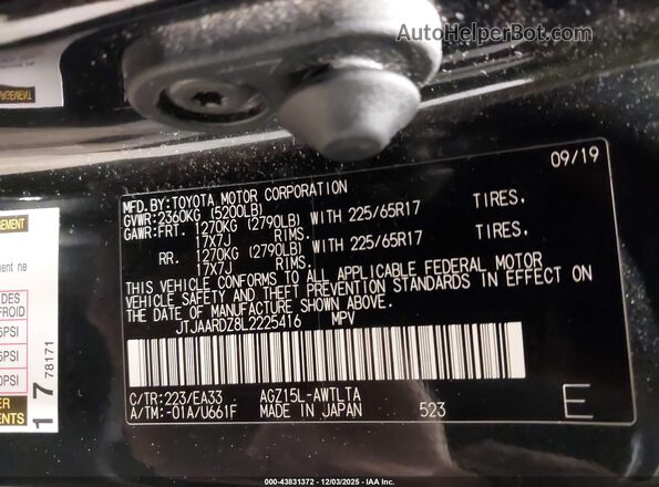 JTJAARDZ8L2225416 2020 LEXUS NX 300 Black 