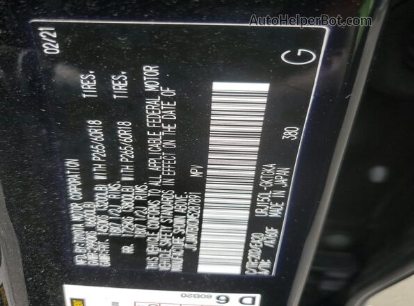 JTJAM7BX0M5287891 2021 LEXUS GX Black VIN კოდის სტიკერის ხედი