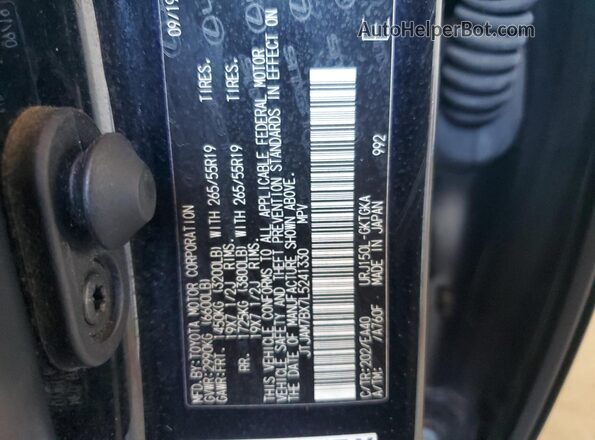 JTJAM7BX7L5241330 2020 LEXUS GX Black Vista de la etiqueta del VIN