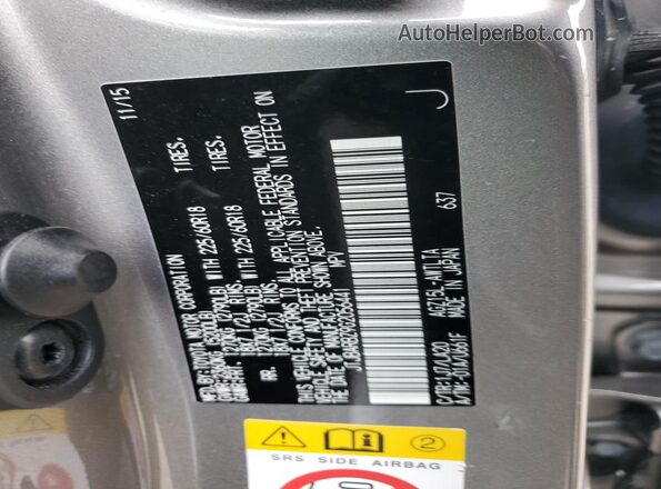 JTJBARBZ9G2056441 2016 LEXUS NX Silver Widok naklejki z numerem VIN
