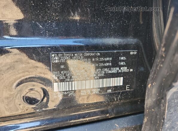 JTM16RFV7NJ016384 2022 TOYOTA RAV4 Black Вид наклейки з VIN-кодом