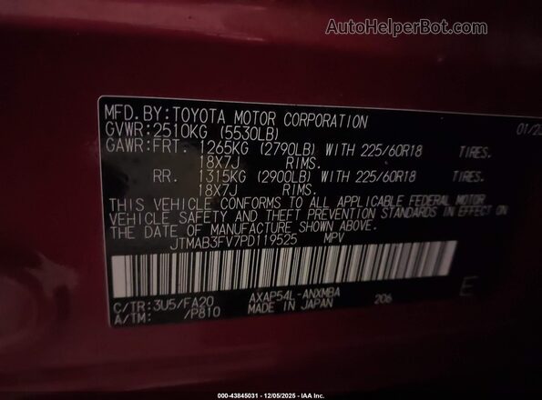 JTMAB3FV7PD119525 2023 TOYOTA RAV4 PRIME Red ძრავის განყოფილების ხედი