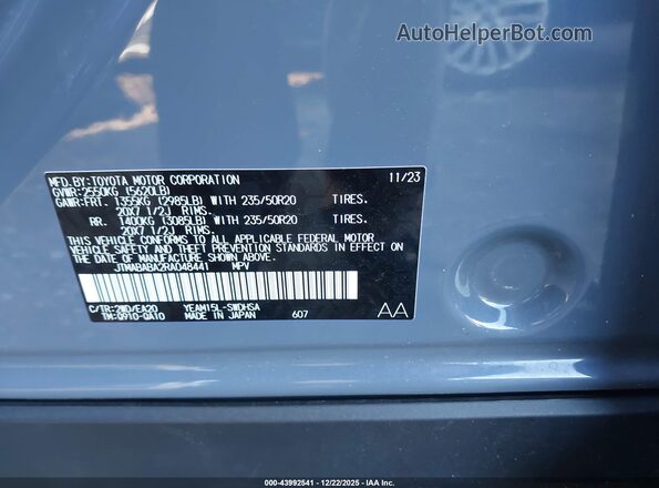 JTMABABA2RA048441 2024 SUBARU SOLTERRA Blue 