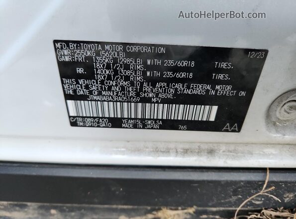 JTMABABA3RA051669 2024 SUBARU SOLTERRA White 