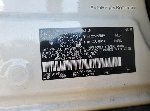 JTMFB3FV3MD047076 2021 TOYOTA RAV4 White 