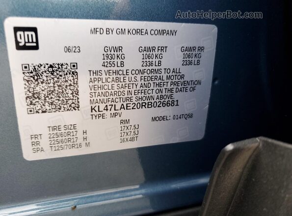 KL47LAE20RB026681 2024 BUICK OTHER Blue Vista del compartimento del motor