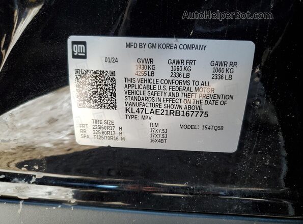 KL47LAE21RB167775 2024 BUICK OTHER Black Widok wnętrza 360 stopni