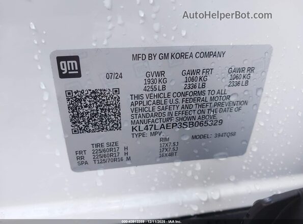 KL47LAEP3SB065329 2025 BUICK OTHER White ძრავის განყოფილების ხედი