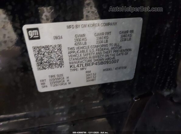 KL47LBEP4SB091007 2025 BUICK OTHER Black Widok komory silnika