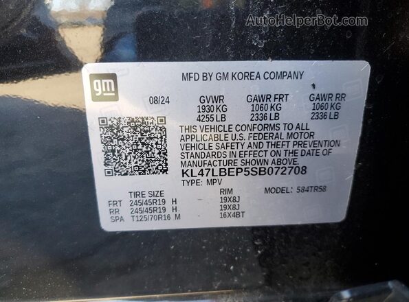 KL47LBEP5SB072708 2025 BUICK OTHER Black VIN կոդի պիտակի տեսք