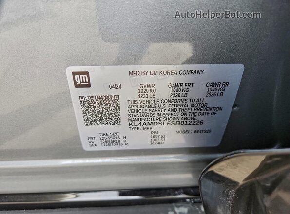 KL4AMDSL6SB012226 2025 BUICK ENCORE Gray 