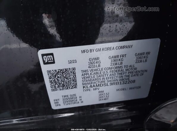 KL4AMDSL9RB132208 2024 BUICK ENCORE Black ძრავის განყოფილების ხედი