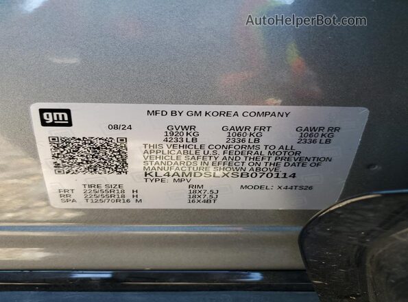 KL4AMDSLXSB070114 2025 BUICK ENCORE Silver 