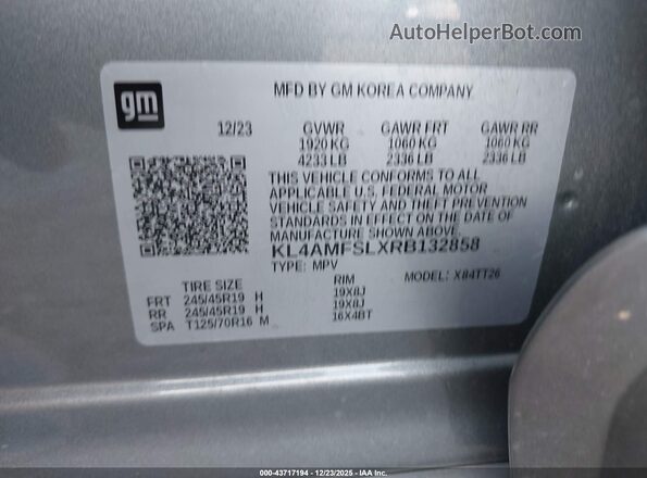 KL4AMFSLXRB132858 2024 BUICK ENCORE Gray Vista del compartimento del motor