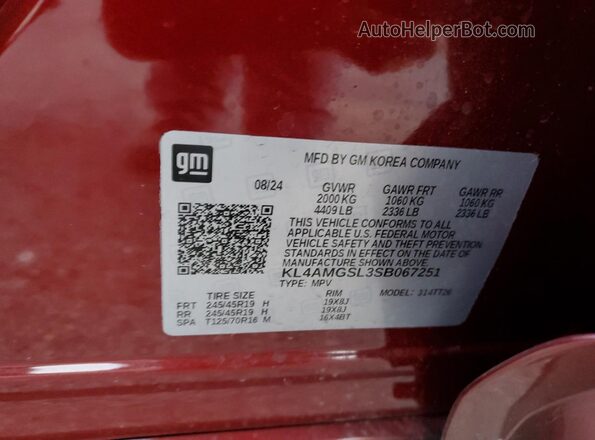 KL4AMGSL3SB067251 2025 BUICK ENCORE Красный Панорамный вид салона 360°