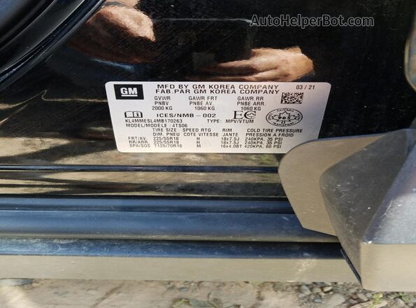 KL4MMESL4MB170263 2021 BUICK ENCORE Черный 