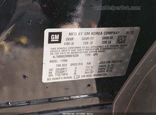KL79MMS29MB016299 2021 CHEVROLET TRAILBLAZER Black Widok komory silnika