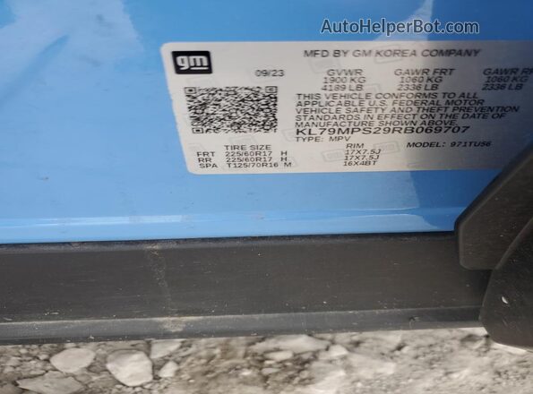 KL79MPS29RB069707 2024 CHEVROLET TRAILBLAZER Blue Engine compartment view