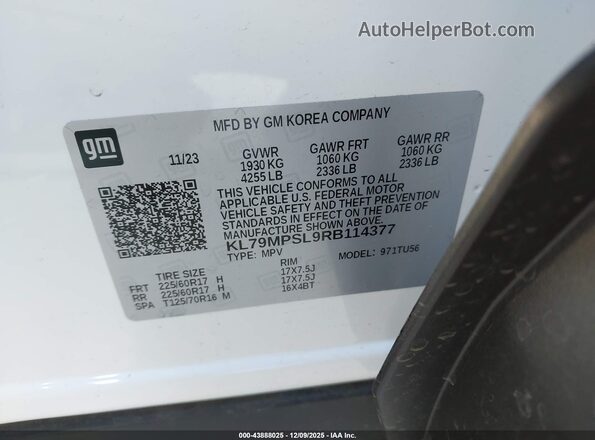 KL79MPSL9RB114377 2024 CHEVROLET TRAILBLAZER Белый Вид подкапотного пространства
