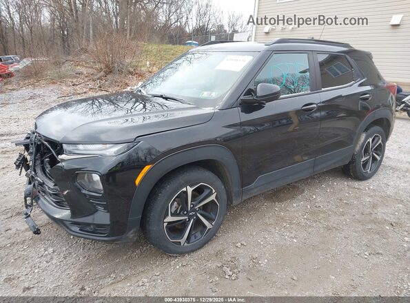 KL79MTSLXNB034959 2022 CHEVROLET TRAILBLAZER Black Առջևի ձախ երեք քառորդ տեսարան