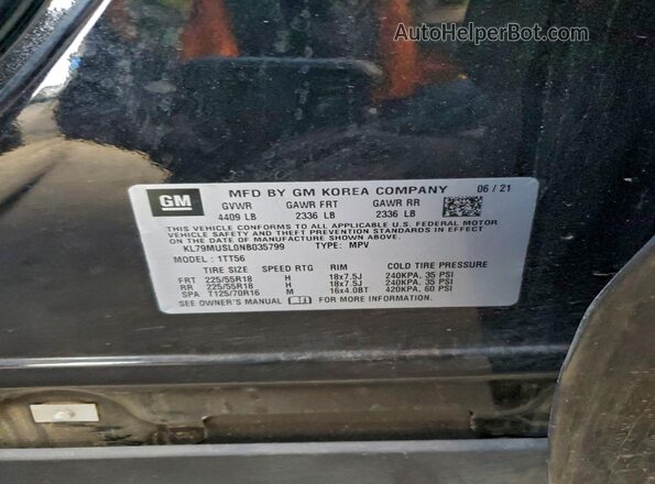 KL79MUSL0NB035799 2022 CHEVROLET TRAILBLAZER Black Շարժիչի բաժամունքի տեսք