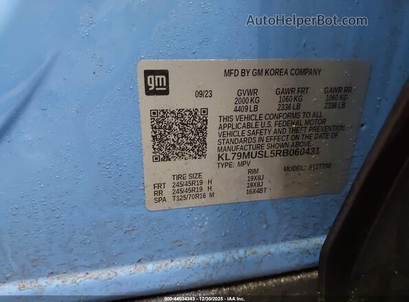 KL79MUSL5RB060431 2024 CHEVROLET TRAILBLAZER Синий Вид подкапотного пространства