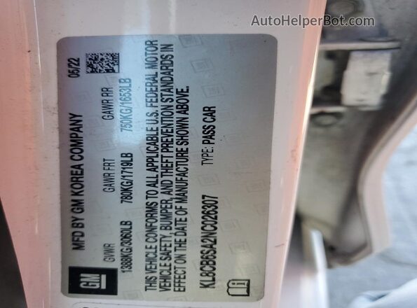 KL8CB6SA2NC026307 2022 CHEVROLET SPARK White ძრავის განყოფილების ხედი