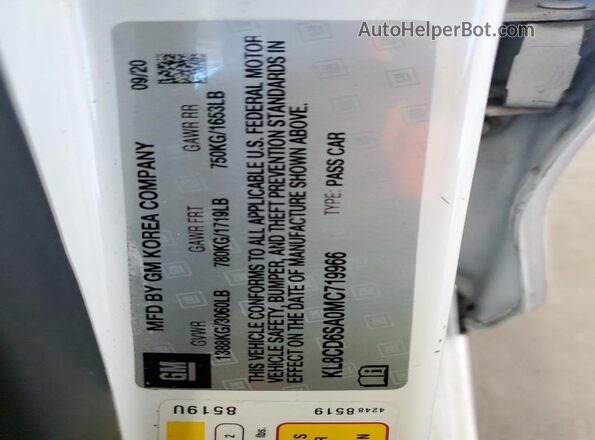 KL8CD6SA0MC719966 2021 CHEVROLET SPARK White Vista del compartimento del motor