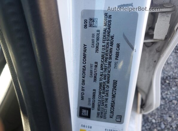 KL8CD6SA1MC724092 2021 CHEVROLET SPARK Белый Вид подкапотного пространства