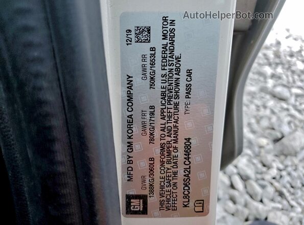 KL8CD6SA2LC446804 2020 CHEVROLET SPARK Серый Вид наклейки с VIN-кодом