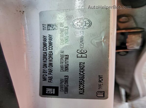 KL8CD6SA9JC434372 2018 CHEVROLET SPARK White 