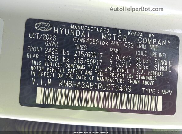 KM8HA3AB1RU079469 2024 HYUNDAI KONA Gray Engine compartment view