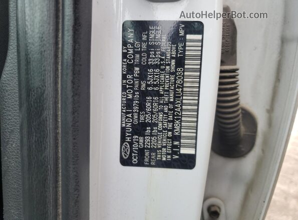 KM8K12AAXLU478038 2020 HYUNDAI KONA White Engine compartment view