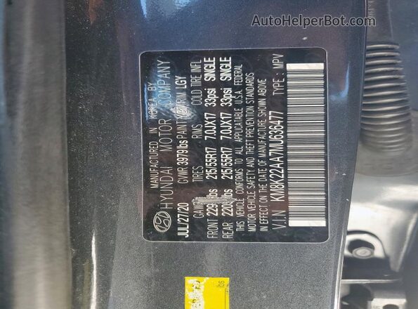 KM8K22AA7MU636477 2021 HYUNDAI KONA Charcoal VIN sticker view