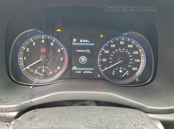 KM8K33A58LU415152 2020 HYUNDAI KONA Gray ხელსაწყოთა პანელის ხედი