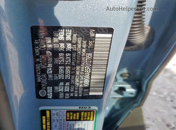 KM8KM4AB5PU127958 2023 HYUNDAI IONIQ Синий Вид наклейки с VIN-кодом