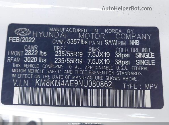 KM8KM4AE9NU080862 2022 HYUNDAI IONIQ 5 White ძრავის განყოფილების ხედი