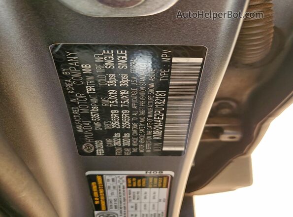 KM8KN4AE2PU182181 2023 HYUNDAI IONIQ Gray VIN კოდის სტიკერის ხედი