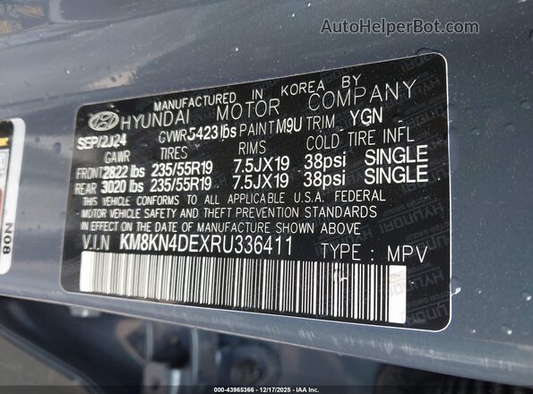 KM8KN4DEXRU336411 2024 HYUNDAI IONIQ 5 Gray Vista del compartimento del motor