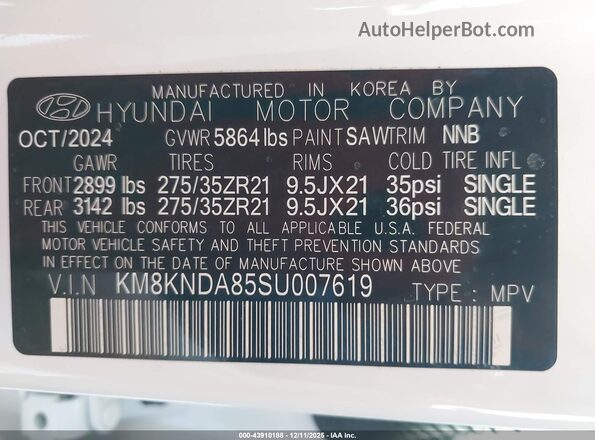 KM8KNDA85SU007619 2025 HYUNDAI IONIQ 5 N White Widok komory silnika