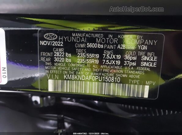KM8KNDAF0PU150810 2023 HYUNDAI IONIQ 5 Black Շարժիչի բաժամունքի տեսք